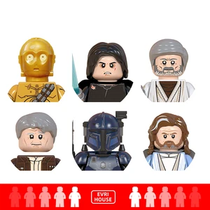 Disney Action Figures Luke Ben Skywalker Mini Bricks C3PO Obi-Wan Han Solo Palpatine Building Blocks Toys for Children