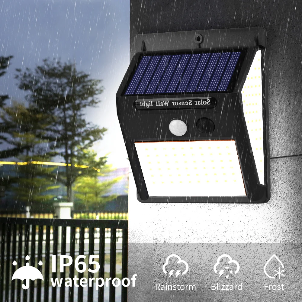 

144 LED Solar Lamps 3 Modes Waterproof Solar Power Led Light with Motion Sensor Garden Decorations Patio Outdoor Wall Lights