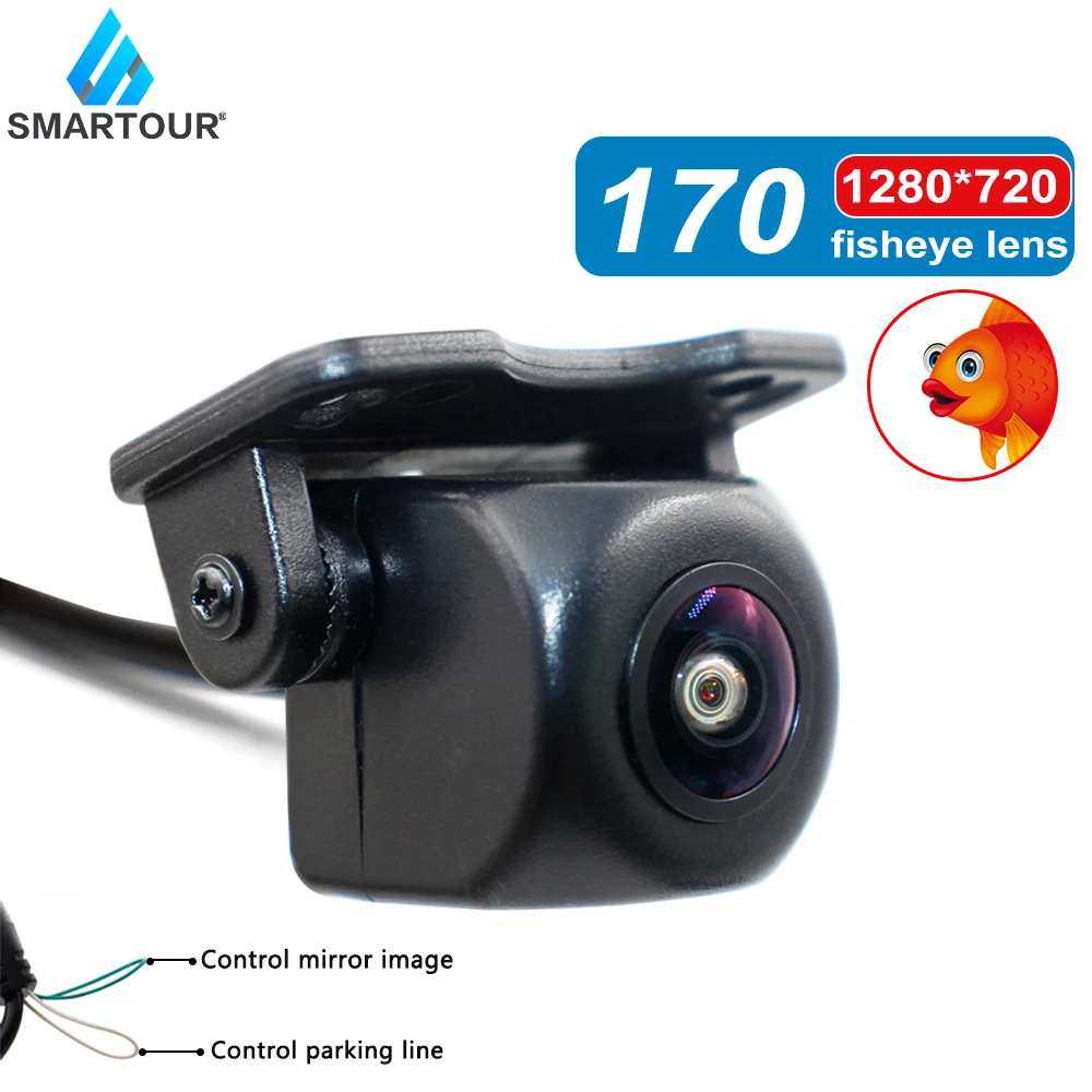 Smartour 170 degrees HD Fisheye Lens Reversing Camera Car Front Side Camera Night Vision Auto Parking Assistance Backup Camera
