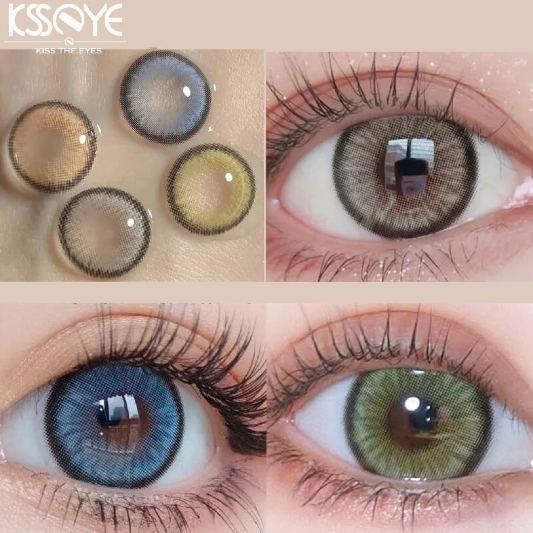 

KSSEYE 2pcs Myopic Contact Lenses Color Contact Lenses Contact Lenses With Diopter Natural Grey Pink Blue Lenses Free Shipping