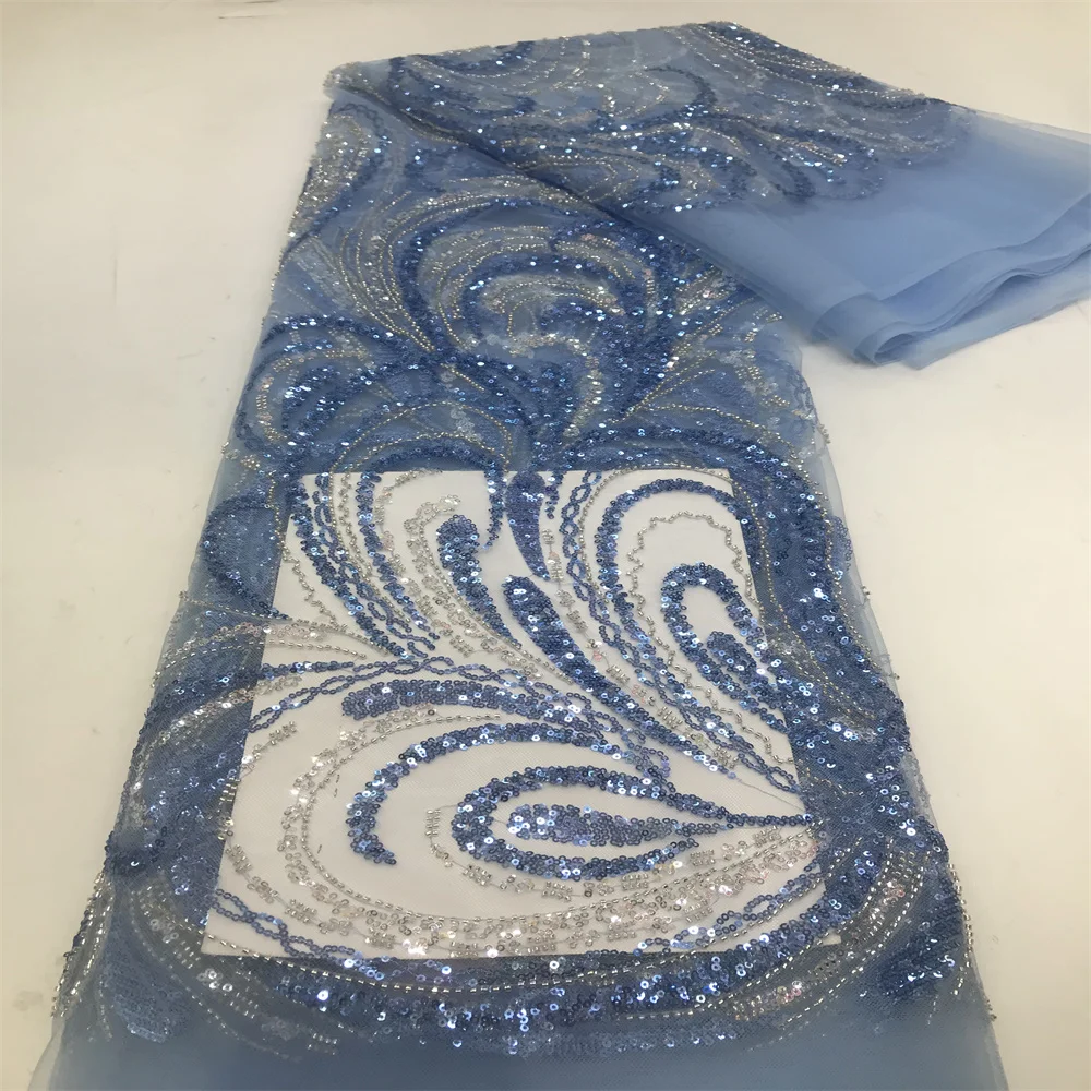 2024 Новая африканская нигерийская кружевная ткань высококачественные бусины