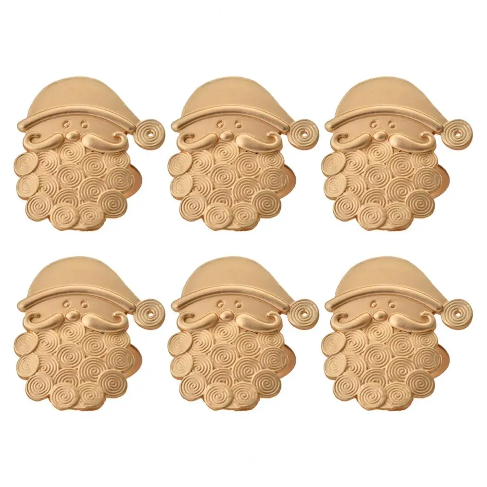 

6Pcs Eye-catching Wide Application Attractive Unique Santa Claus Napkin Rings Dinner Table Settings for Home