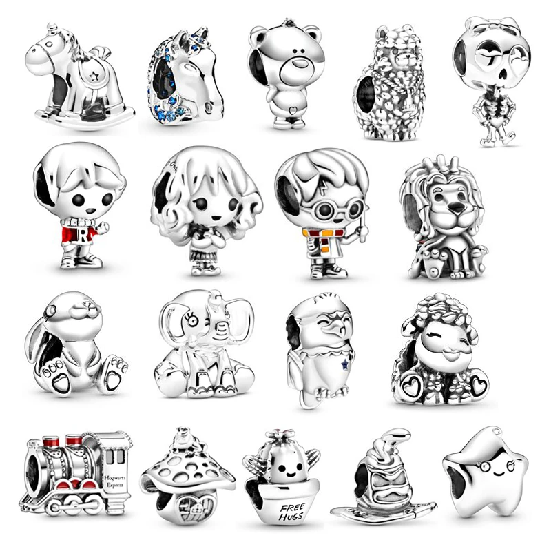 

Jewelry For Women Plata De Ley 925 Horse and Elephant Original Beads Jewellry DIY Feminino Charms Beadeds Sterling Silver Bead