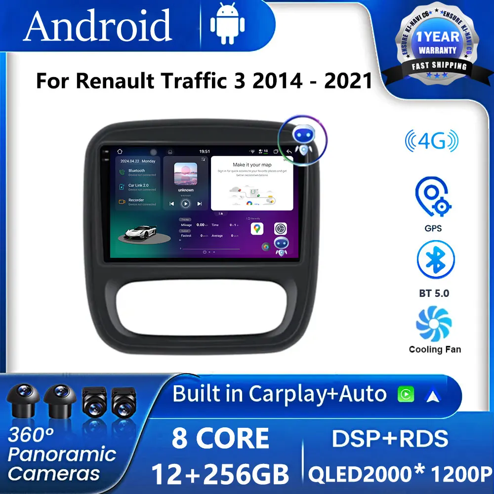Автомобильный аудиосистема Android OS интеллектуальный для Renault Traffic 3 2014-2021 Opel Vivaro B