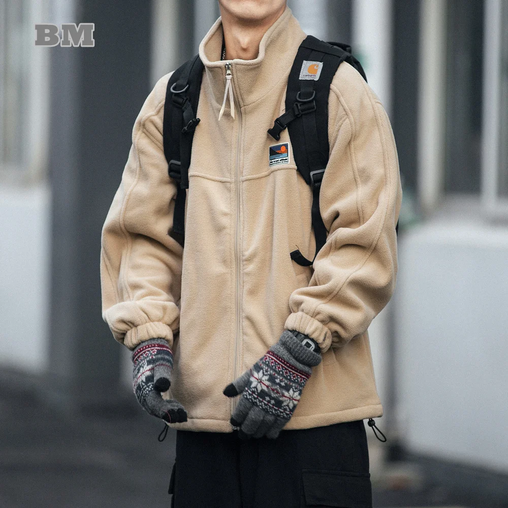 

Толстовка мужская с воротником-стойкой, уличная одежда в японском стиле, на молнии, Повседневный Кардиган в стиле Харадзюку, Корейский пиджак, Топ