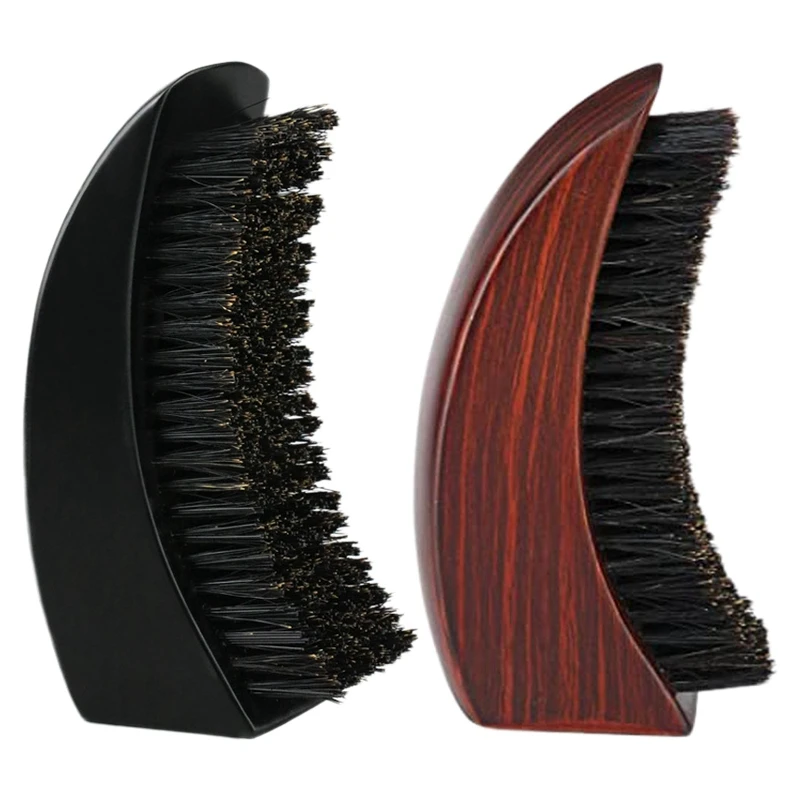 

2Pcs Men Beard Brush Facial Massage Comb Beard Curvy Brush Beard And Beard Combing Beard Brush