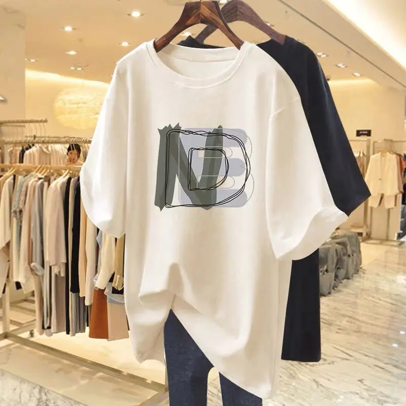 Женская футболка с круглым вырезом коротким рукавом и принтом из натурального