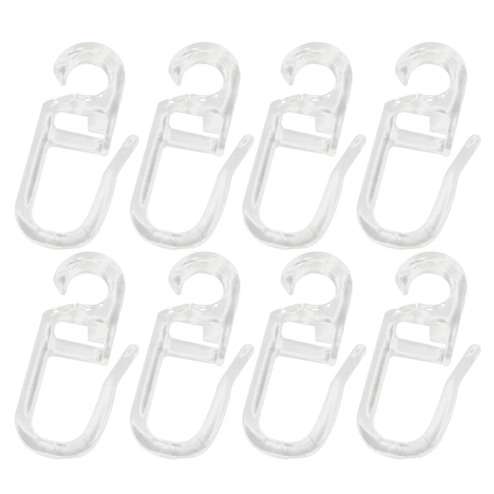 

50 Pcs White Curtains Curtain Track Hooks Hanger Hooks Drapery Hooks Curtains Bed Curtain Hooks Rust Resistant Hooks Hangers