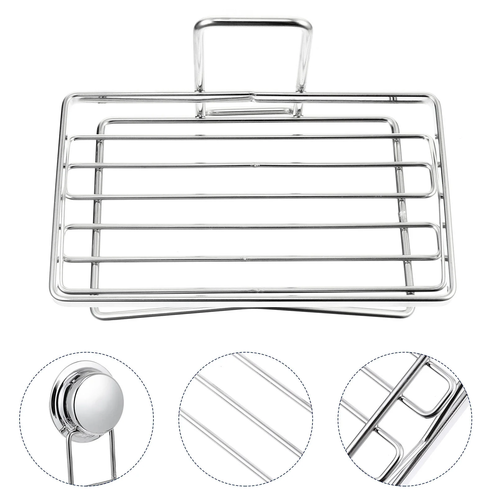 

Adhesive Bathroom Box Free-Punching Soap Holder Creative Stainless Steel Rack