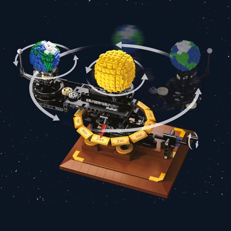 

865PCS New Galaxy Solar System Earth Moon Sun Orrery Model WORLD DIY Set Building Blocks Bricks Toys Kid Gift Christmas