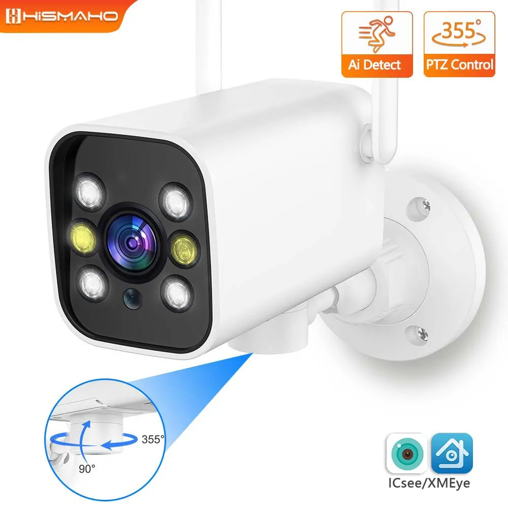 

4MP Bullet Camera WiFi 1080P Outdoor 360° PTZ Security Protection CCTV Video Surveillance IP Cam Motion Detection