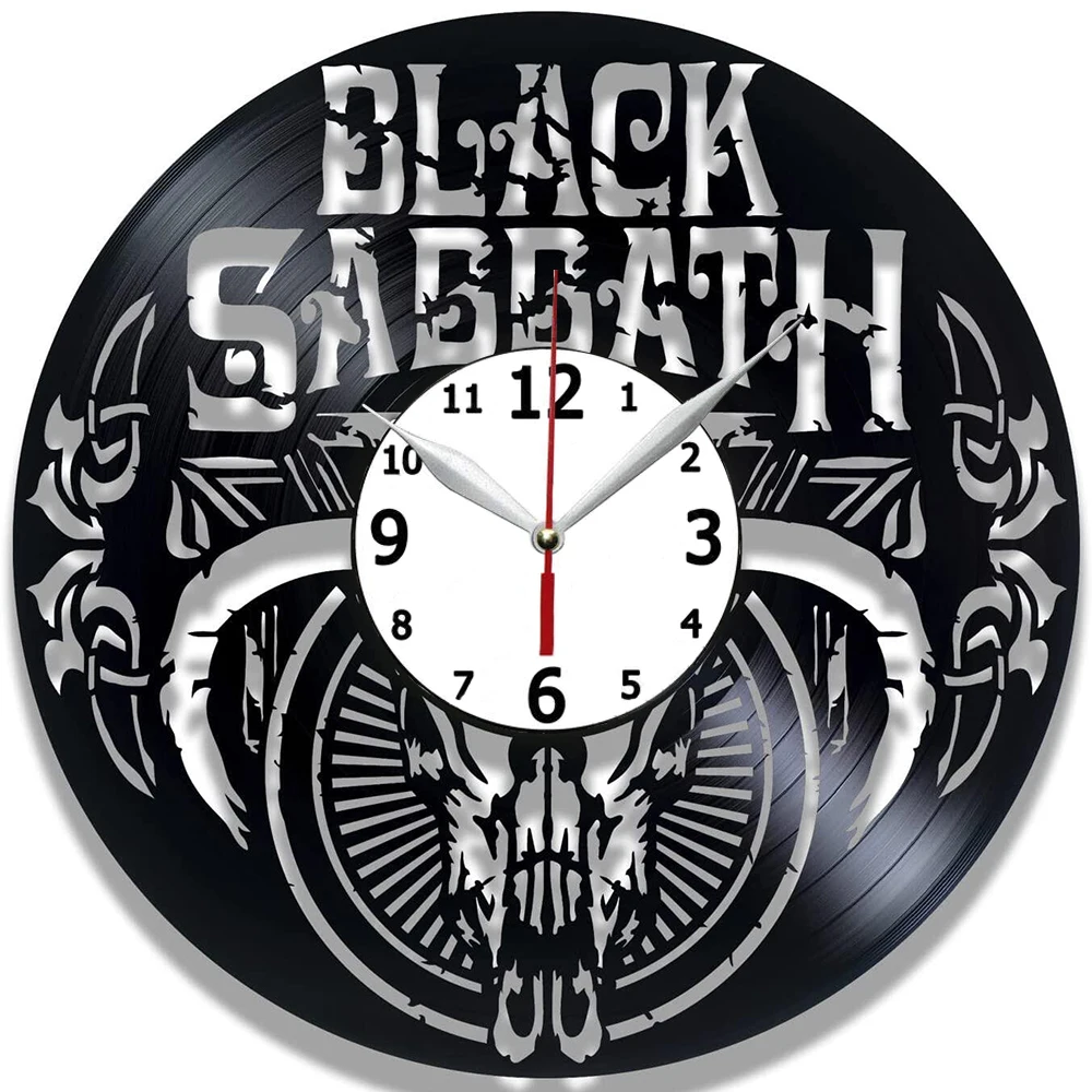 

Настенные часы с виниловой пластиной, совместимые с Black Sabbath, тематические параноические подарки на день рождения