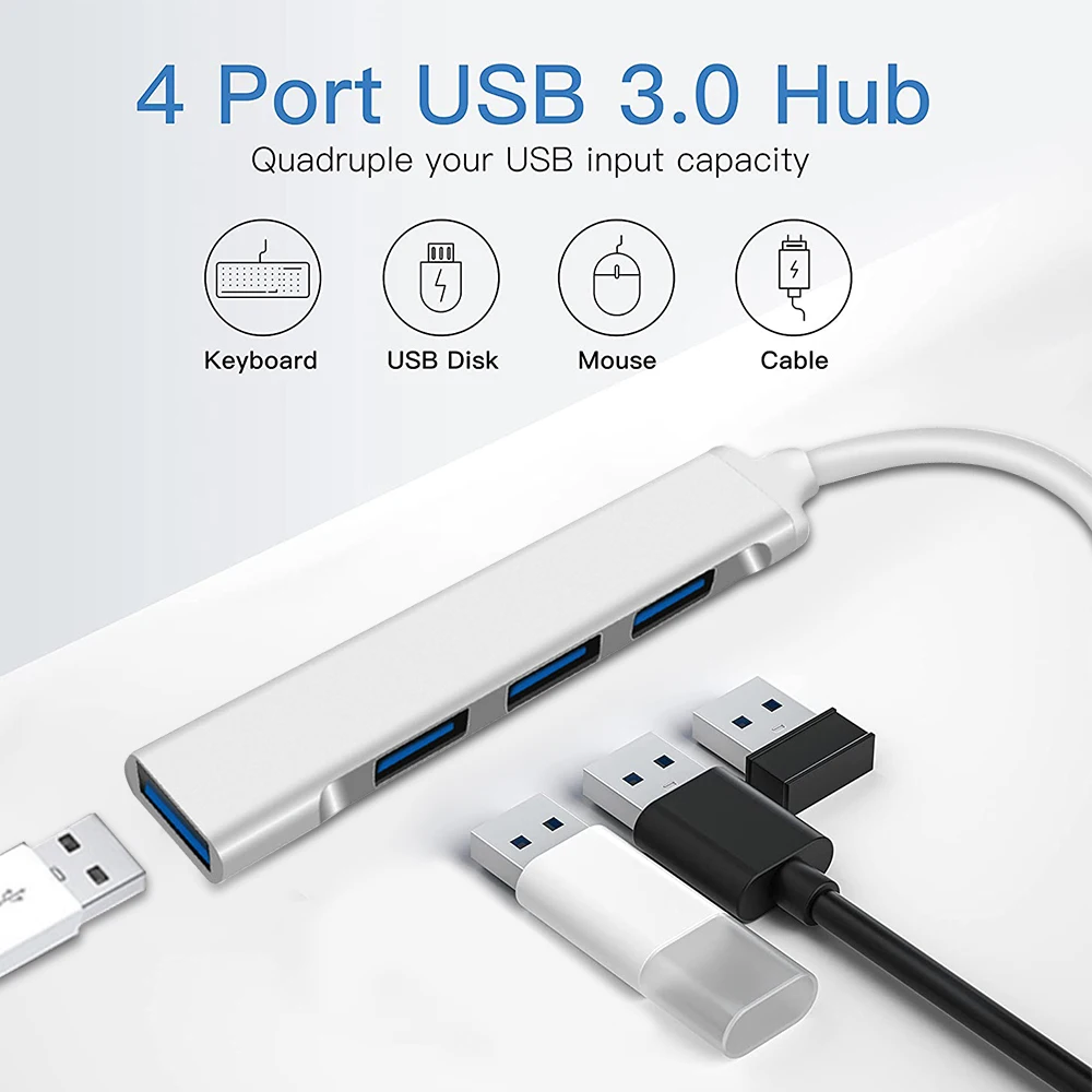 Usb-концентратор Kebidumei 4 в 1 USB 3 0 Тип c быстрая зарядка |