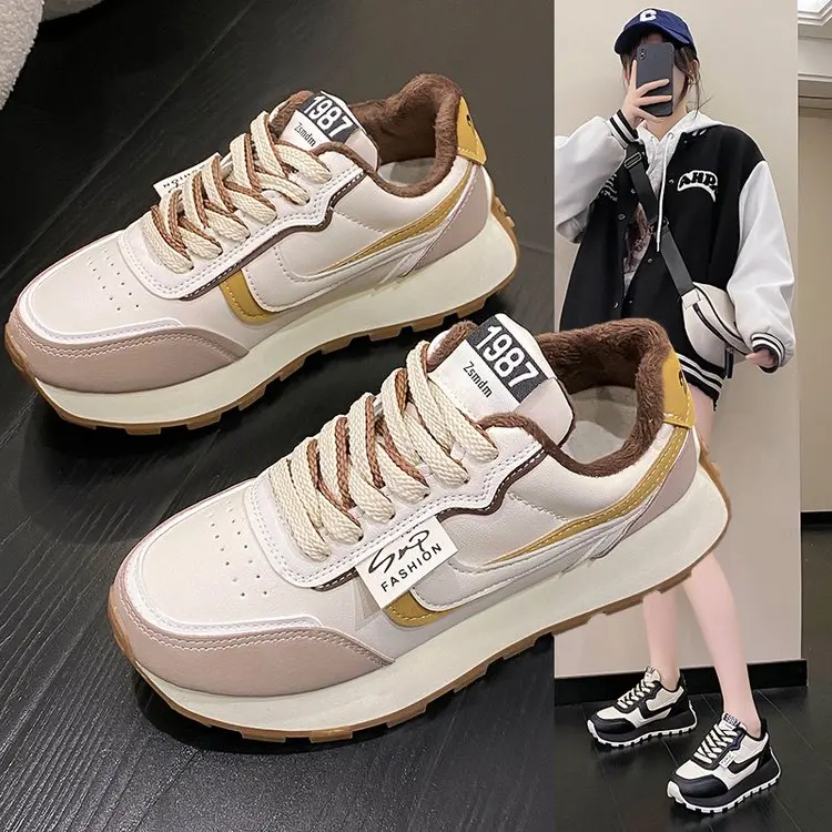 

Новинка 2022, зимняя обувь, женская обувь, туфли на плоской подошве с перекрестными ремешками, короткие туфли из искусственной шерсти на плоской подошве