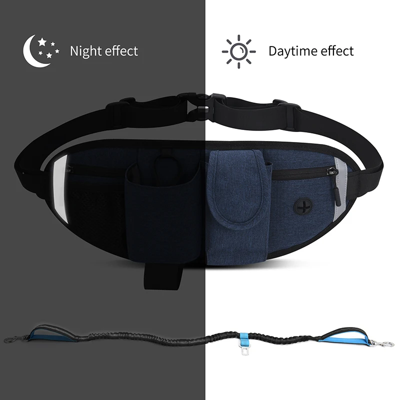 1PC Dog Training Waist Bag Leash Hands-Free Outdoor Pet Running Walking Fanny Pack with Water Bottle Holder Phone Pocket