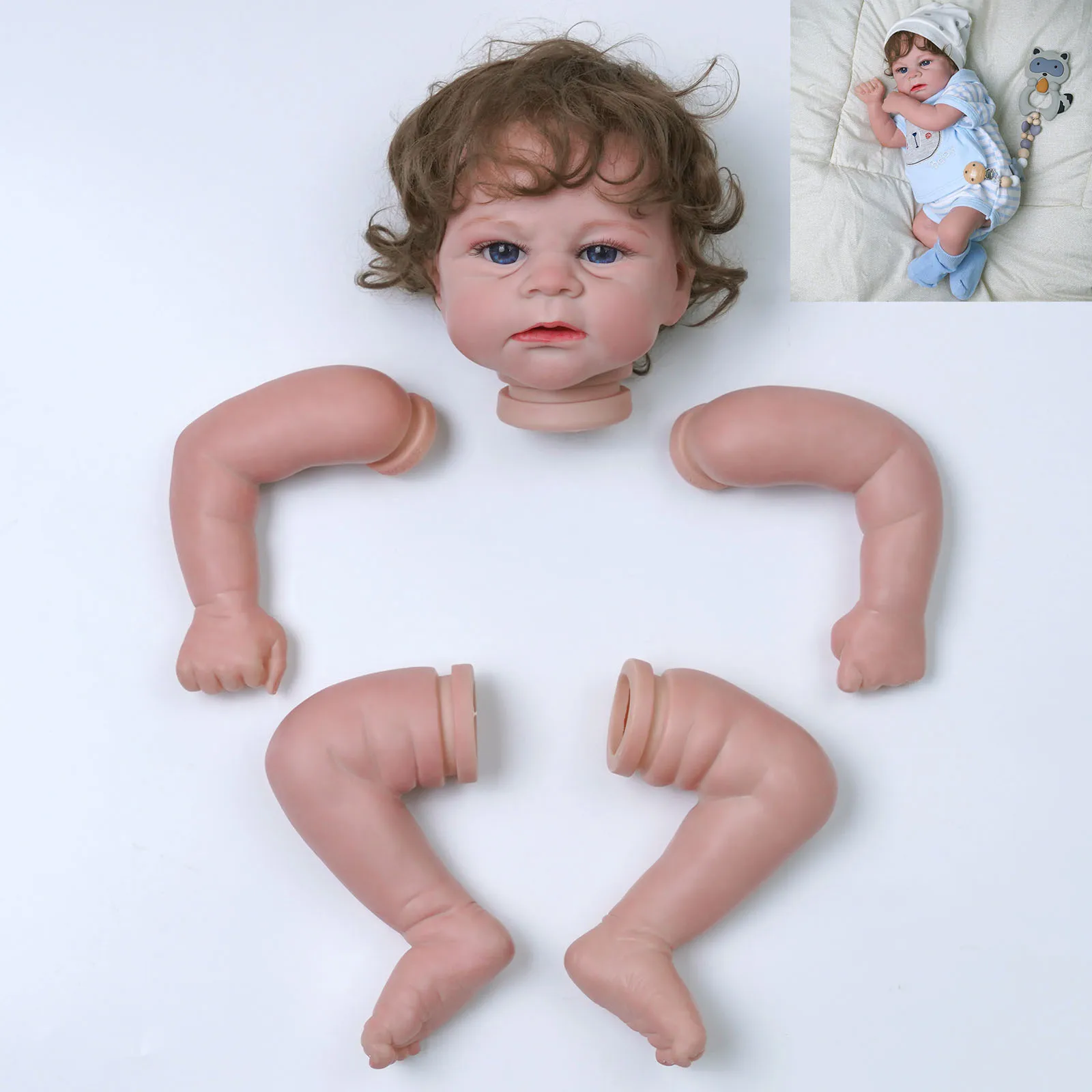 

Готовая кукла ADFO, набор Элайджа Реборн, кукла 17 дюймов с новым лицом, реалистичные виниловые силиконовые куклы «сделай сам», детали Реборн, собирать ребенка