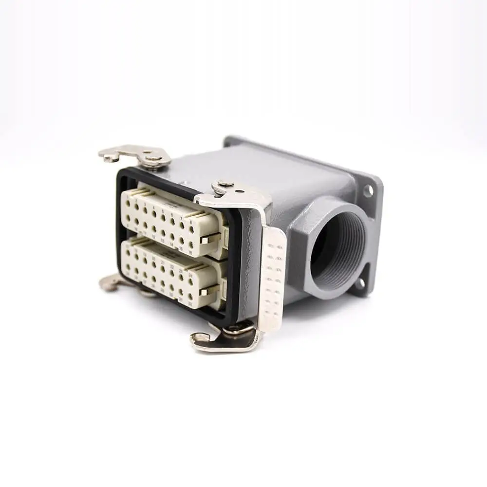 Фото Разъем H32A Heavy Duty 32-контактный PG29, штекер-гнездо, стыковочный, с корпусом-застежкой, для монтажа на поверхность, с кабельным вводом №2