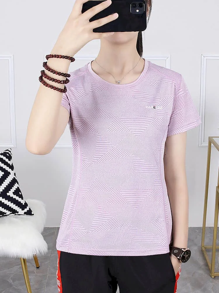 

Футболка женская быстросохнущая с круглым вырезом и коротким рукавом