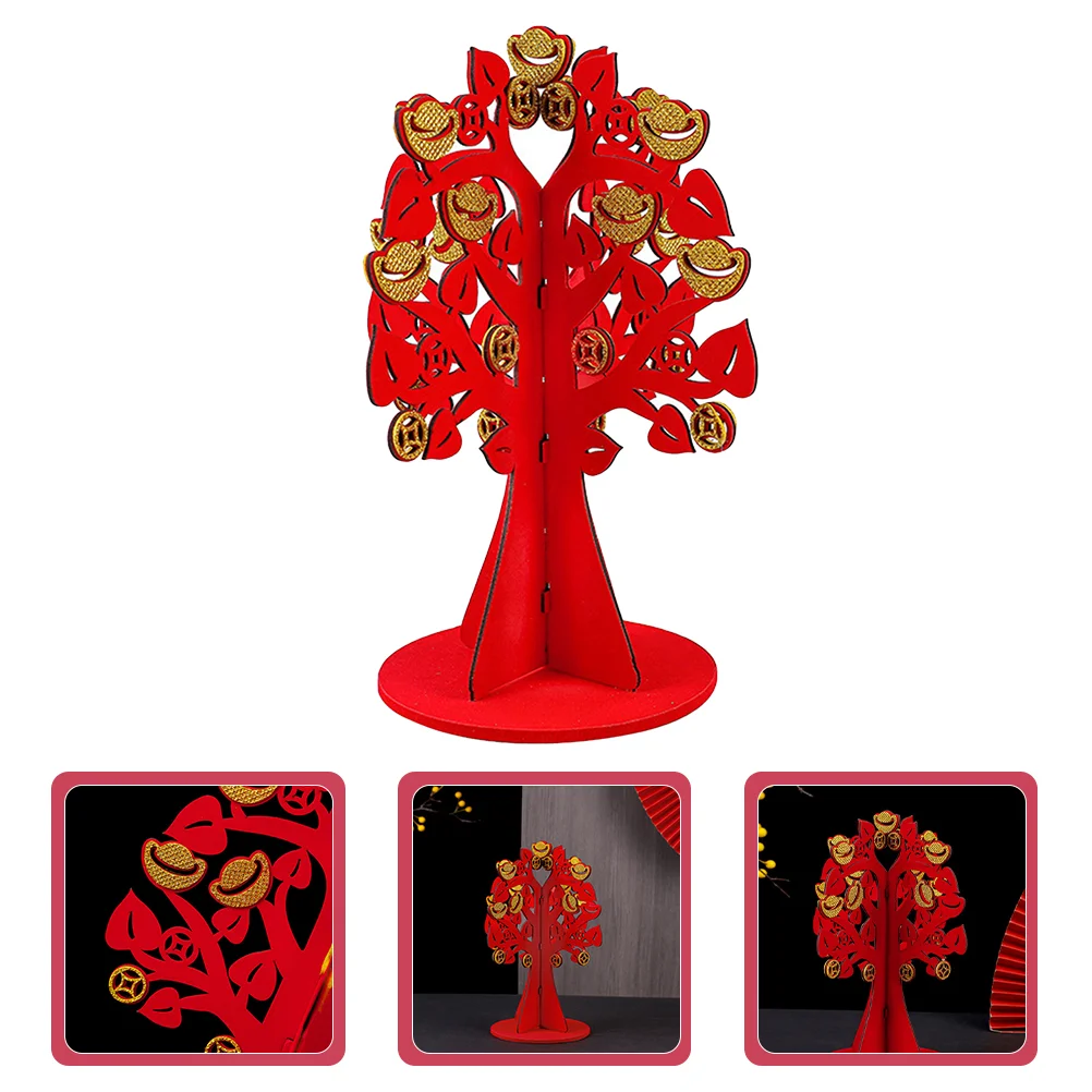 

Tree Fortunemoney Chinese Bonsai Wealth Statue Ornament Attract Prosperity Wooden Housewarming Decoration Gifts Adorn