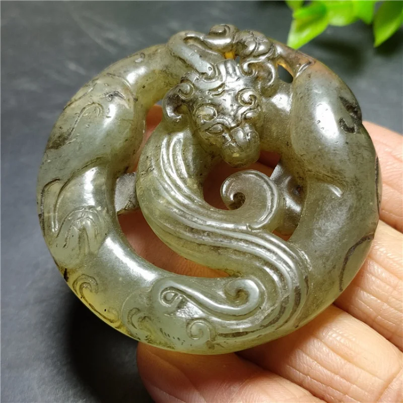 Антикварный нефрит, искусственный камень, Gaogu, Нефритовый полый, четыре зверя, Нефритовый дракон, Нефритовый Кулон на талию, стильная подвеска