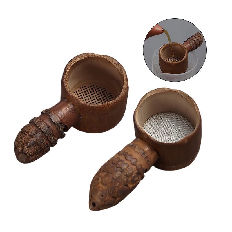 Натуральный Бамбуковый фотофильтр инструмент для заваривания чая сито