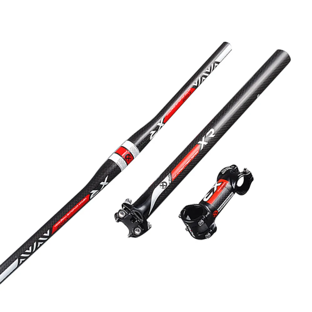 УГЛЕРОДНЫЙ руль для горного велосипеда, горного велосипеда, вертикальный руль + стержень + углеродный Подседельный штырь, дорожный велосипед XRIDE XR