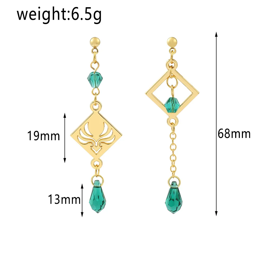 

Anime Game Genshin Impact Zhongli Keqing Mona Cosplay Props Earrings Eardrop Fashion Vintage Jewelry Accessories Gift