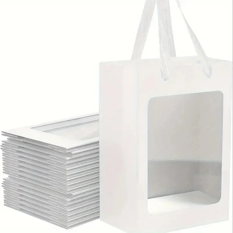 

Подарочные пакеты с прозрачным окном (5/10 шт.), белые и черные