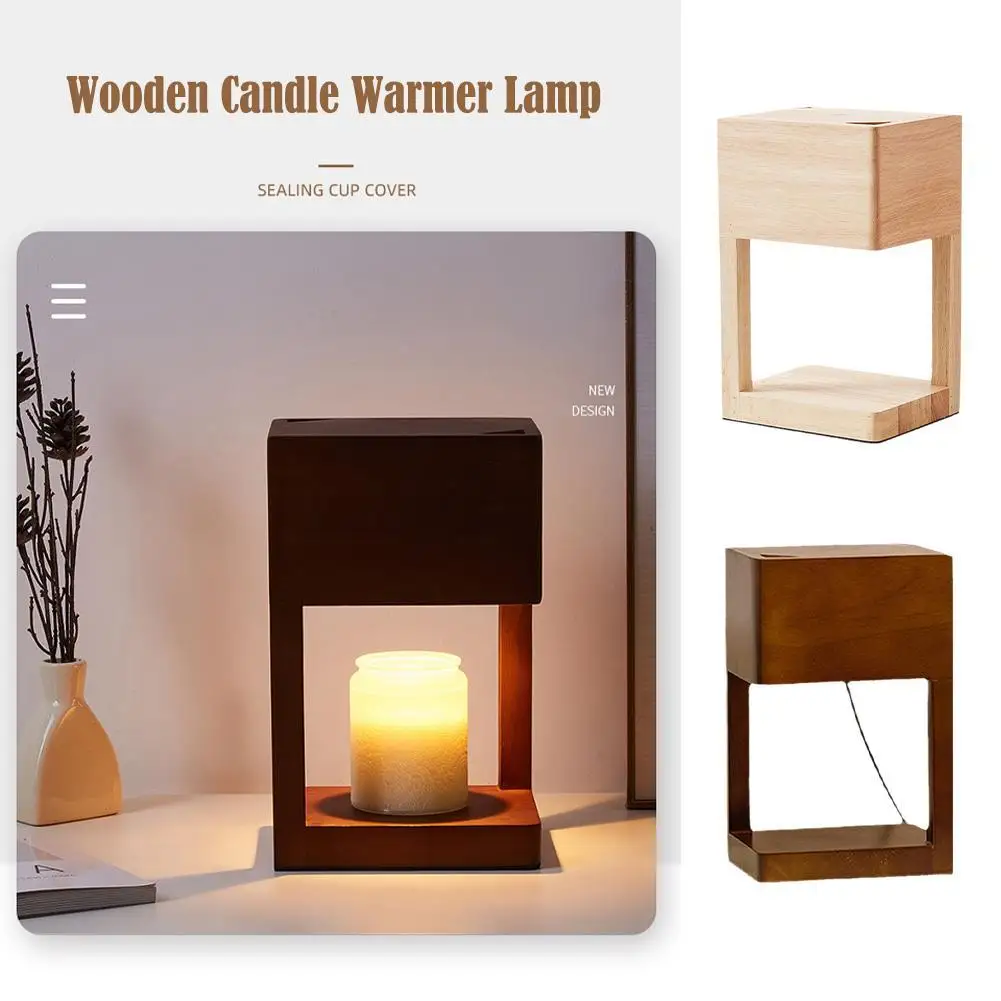 

Полуоткрытый дизайн деревянная свеча теплее Арома горелка аромат лампа ароматическая Теплее Свеча плавление Диммируемые настольные лампы...