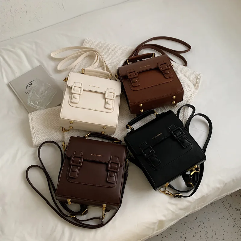 Women Vintage leather Backpack and Shoulder Bag Female Luxury Messenger Bag Girl's Bagpack Teenager School Bags