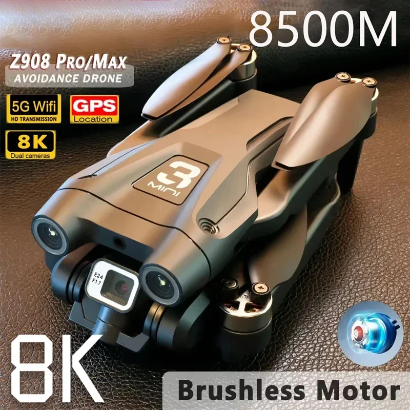 Квадрокоптер Z908Pro Max складной с бесщеточным Мотором GPS Wi-Fi FPV углом обзора 360 °