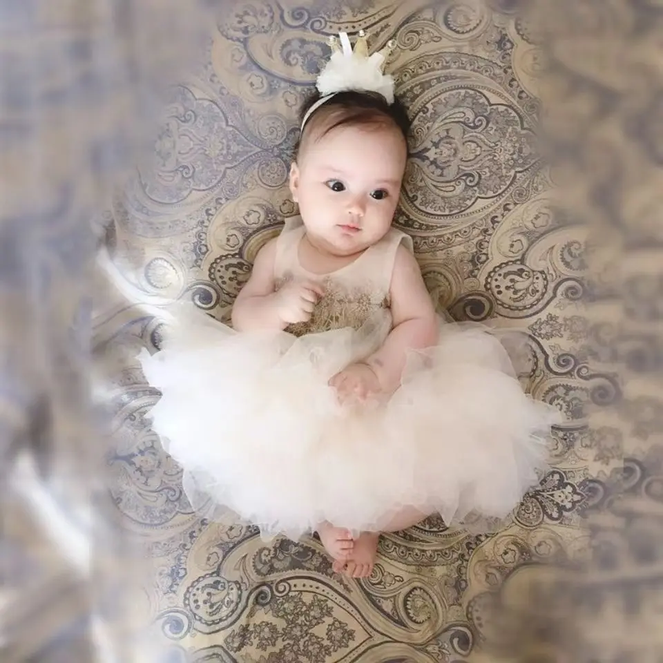 

Girls Summer Tutu Dress Kids Princess Birthday Party Gown Lace Sling 1st Birthday Newborn Wedding Children Vintage Floral Clothe