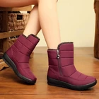 Зимние женские ботинки 2022, однотонная обувь на молнии, женские зимние ботинки, женские водонепроницаемые теплые плюшевые ботильоны