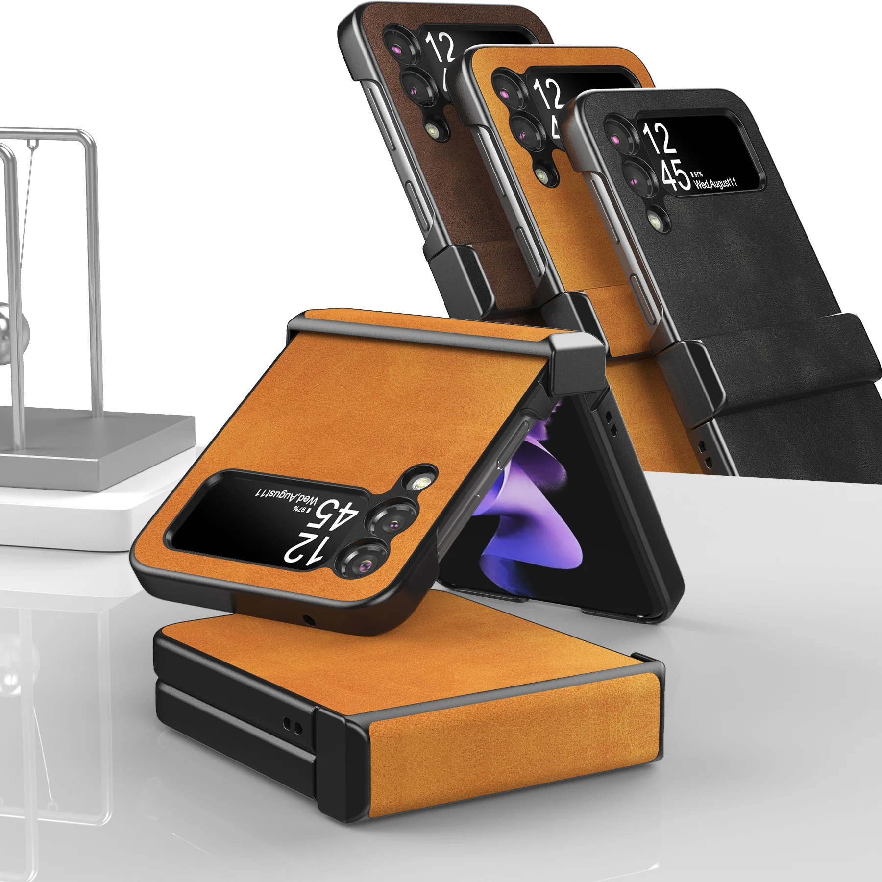 

Чехол-книжка для Samsung Galaxy Z, из ПУ кожи, со встроенной лентой