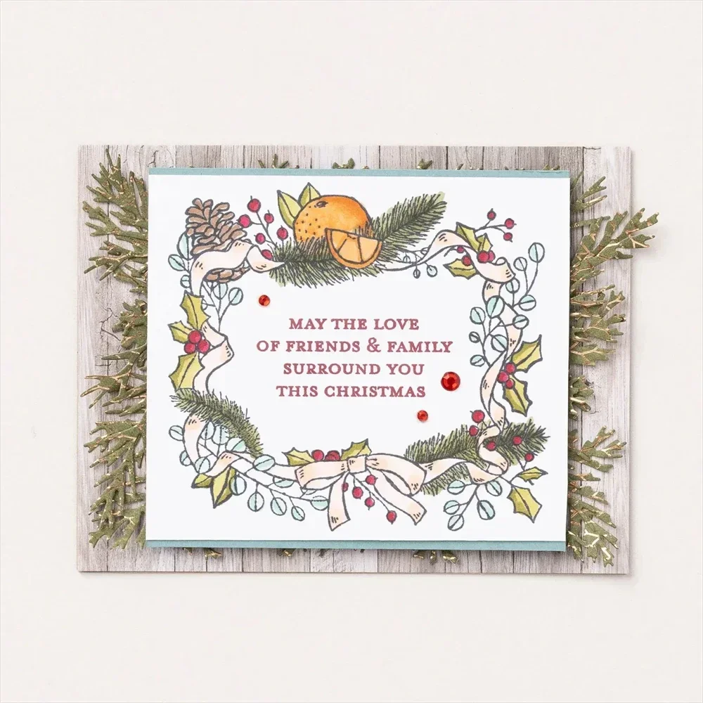 Рождественская елка венок кленовый лист прозрачные штампы и для резки слова DIY