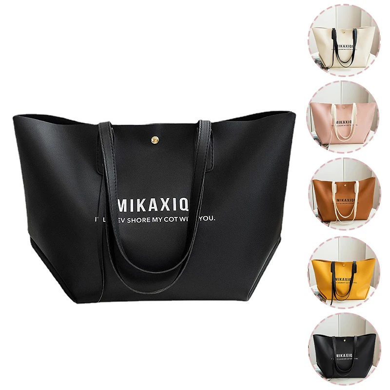 

PU Tote Bags for Women Large Capacity Shopping Bags Multifunction Women's Handbags Trend 2022 New Fashion Letter Shoulder Bag