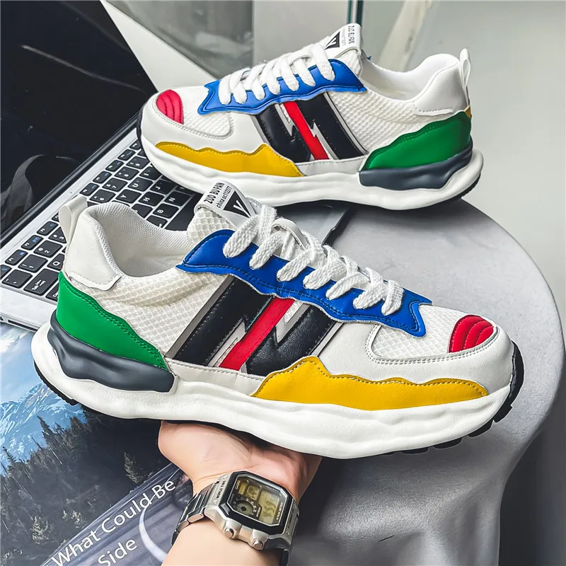 

Мужские кроссовки COOLVFATBO, толстая подошва, Ретро стиль, скейтборд, повседневная обувь