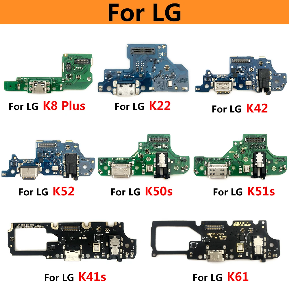Najtaniej 10 Sztuk Port ładowania USB ładowarka Giętki Kabel Do Płytki Drukowanej Dla LG K22 K41S K42 K50S K51S K52 K61 K51 K8 Plus Stacja Dokująca Do Złącze Wtykowe