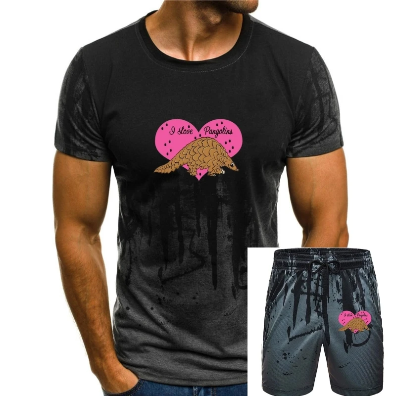 

I Love Pangolins T shirt classic round neck short sleeved choice of sizes and colours men t shirt