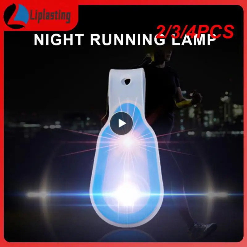 

4PCS Outdoor Sports Backpack Lavalier Night Running Light Pocket Work Light Multifunctional Warning Light Silicone Clip Light