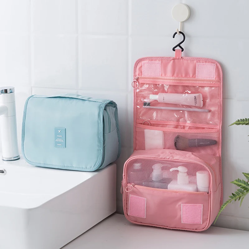 

High Quality Travel Cosmetic Bag Women Waterproof Makeup Bags Toiletries Organizer Hanging Dry and Wet Separation Storage Bag