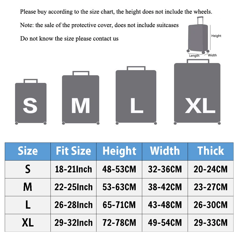 Hot Fashion World Approved Luggage Cover Protective Suitcase Cover Trolley Case Travel Luggage Dust Cover 18 to 32inch