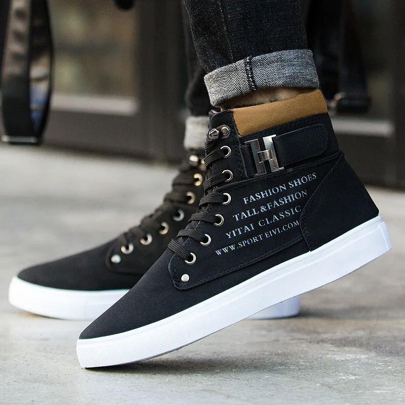 

Men's Boots Men New Plus Size 47 Casual Shoes Lace Up Fashion Platform Boots Student Breathable Skateboard Shoes Erkek Ayakkabı