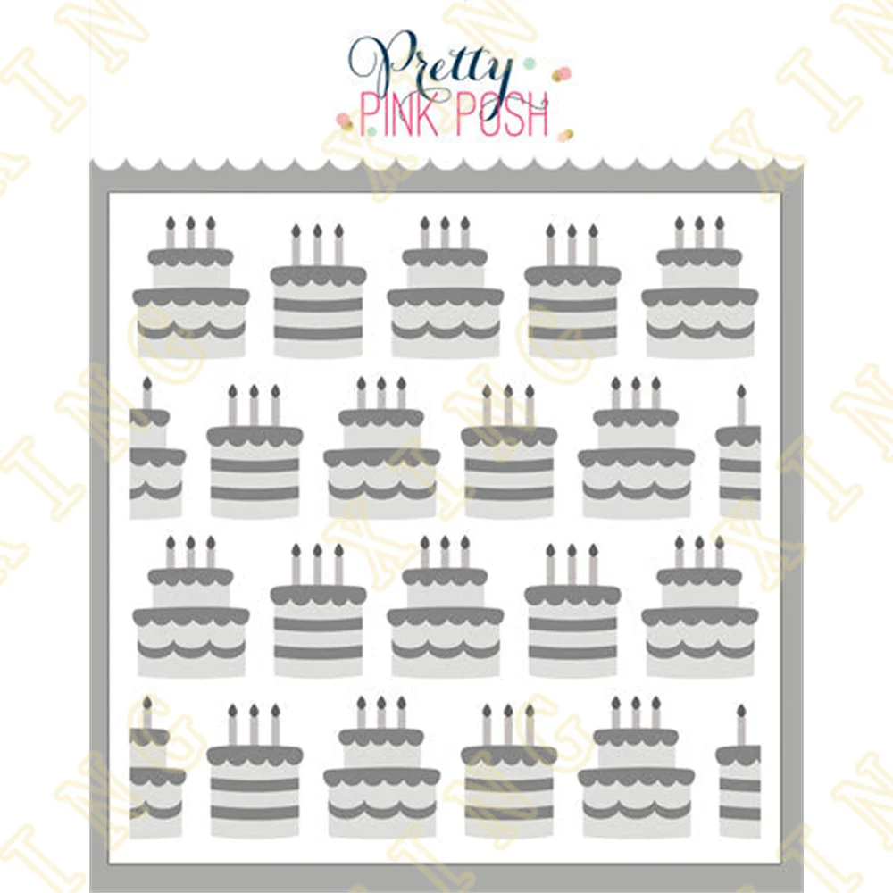 

New Birthday Cakes Decor Diy Layering Stencils Graphics Painting Scrapbooking Stamp Ornament Album Embossed Template Reusable