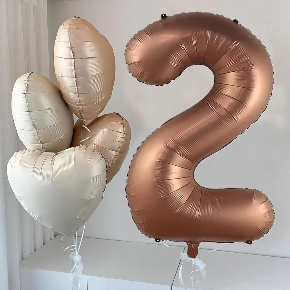 

40Inch Big Foil Birthday Balloons Coffee Brown Number Helium Balloon 0-9 Happy Birthday Wedding Party Decorations Baby Shower