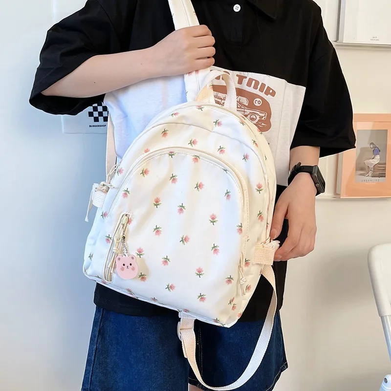 

Personalised Printed Floral Mini Backpack School Kawaii Backpack for Girls, Casual Daypack Ladies Backpacks Rucksack Handbags