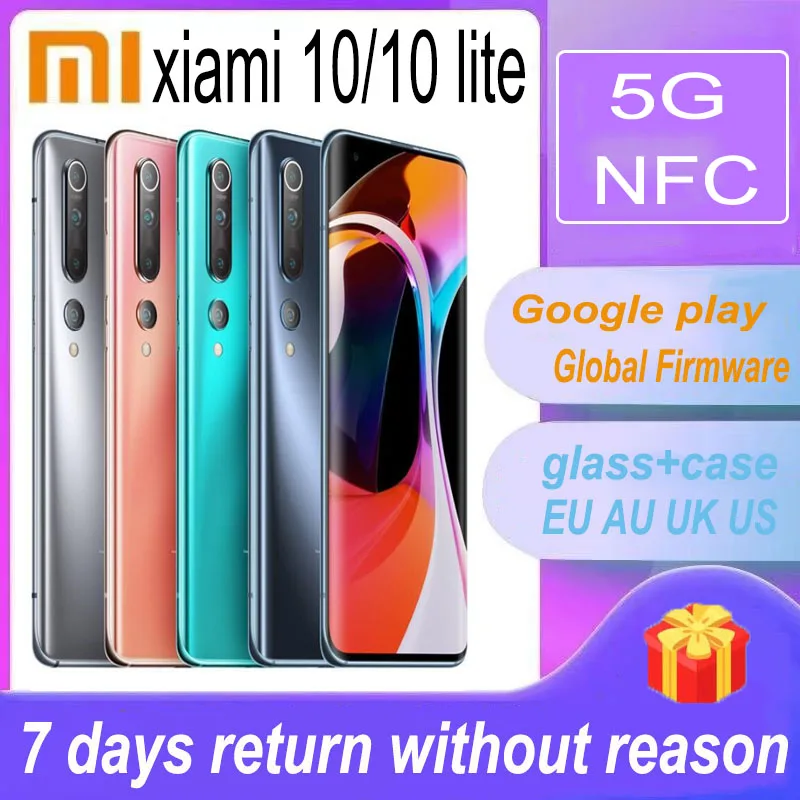 Enlarge 5G NFC global version xiaomi 10 Snapdragon 865 Xiaomi 10 lite Snapdragon 765G Full Netcom Dual SIM Mobile Phone