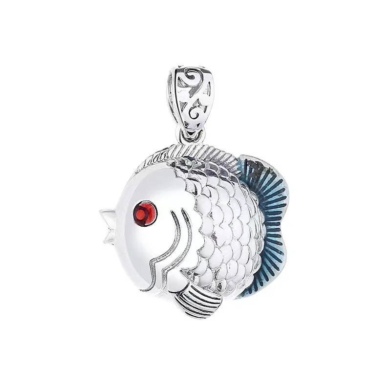 Кулон в виде гангрена Боки DEEPFOREST серебристого цвета, цветок фарамиты и старая поделка, маленькая жирная рыба, милое сочетание искусственной кожи