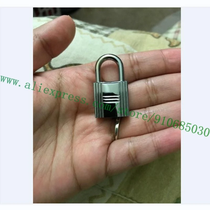 1 Lock 2 Key Polished Smooth Silvery & Golden Stainless Alloy Padlock Bag Parts Replacement For Women Designer Handbag #161
