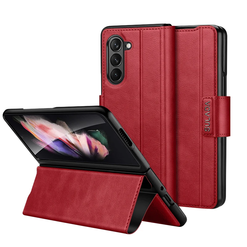 

Складной кожаный чехол с защитой от царапин для Samsung Z Fold 5